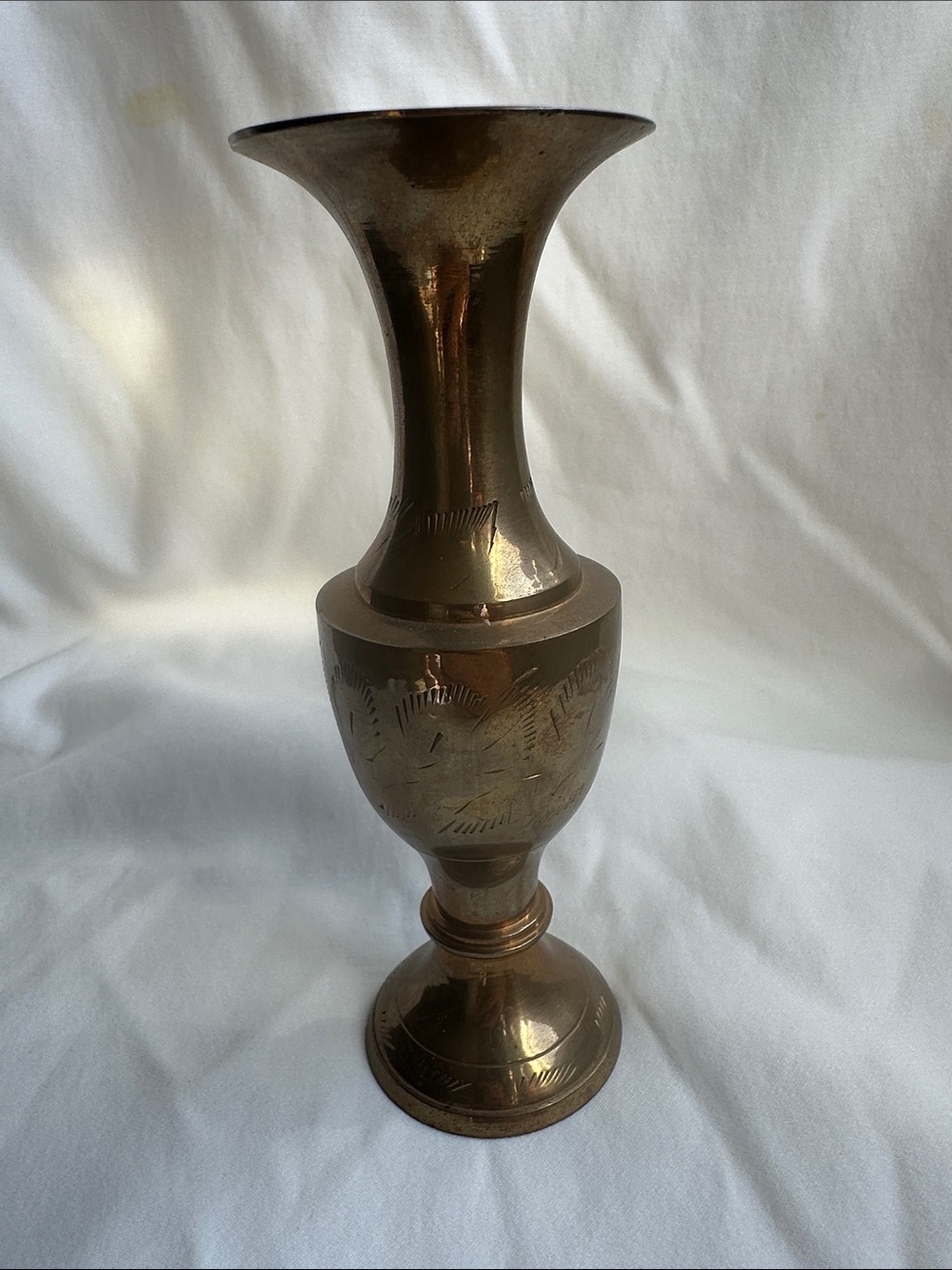 Brass Decorative Bud Vase - Brown Finish